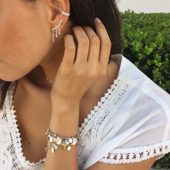 Stella & Dot Cascading Ear Climbers Silver BNIB - Picture 2 of 5